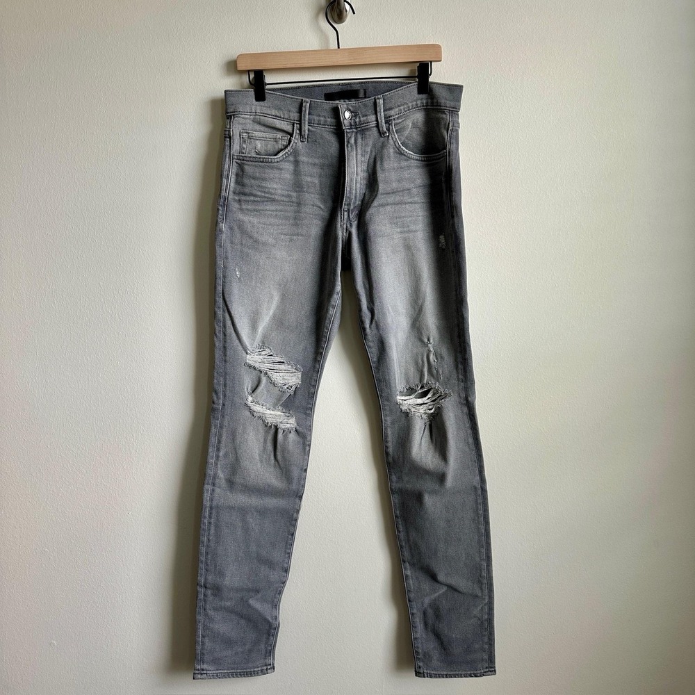 Joes Jeans The Dean Kinetic Jeans‎ Mens 32x32 Gray Slim Tapered Distressed Denim